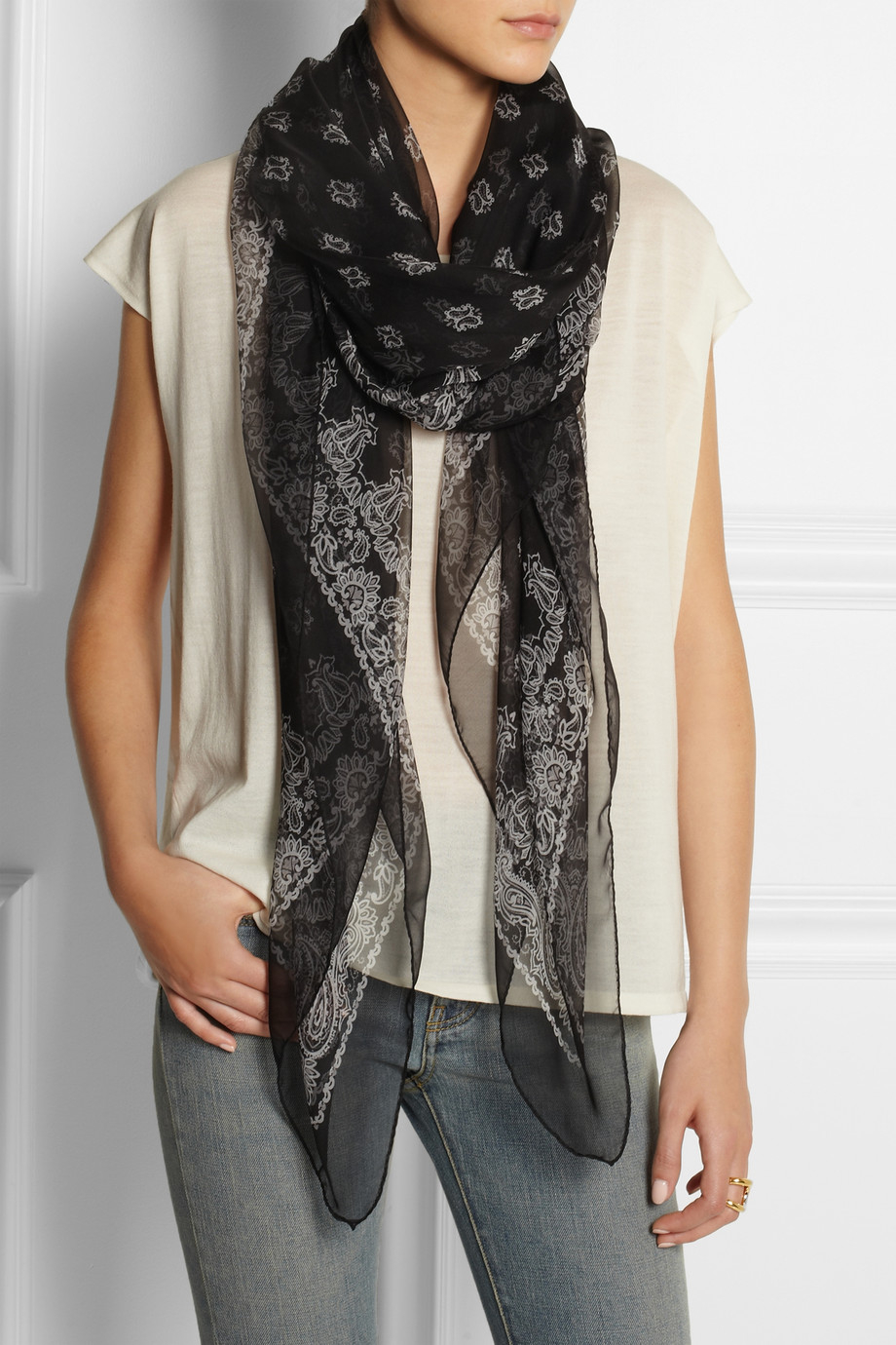 saint laurent paisley scarf