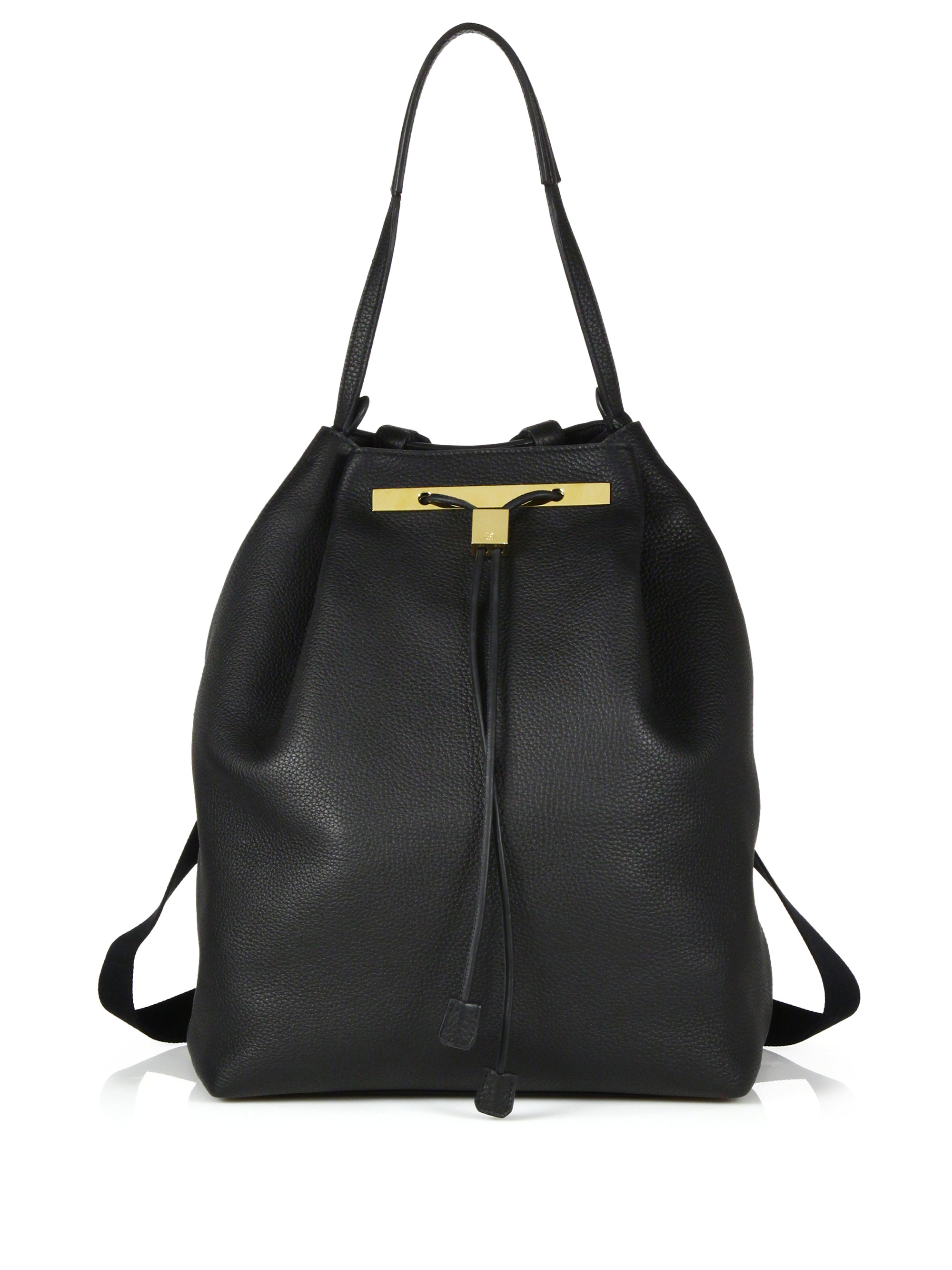 The row Smooth Leather Backpack 11 in Black | Lyst