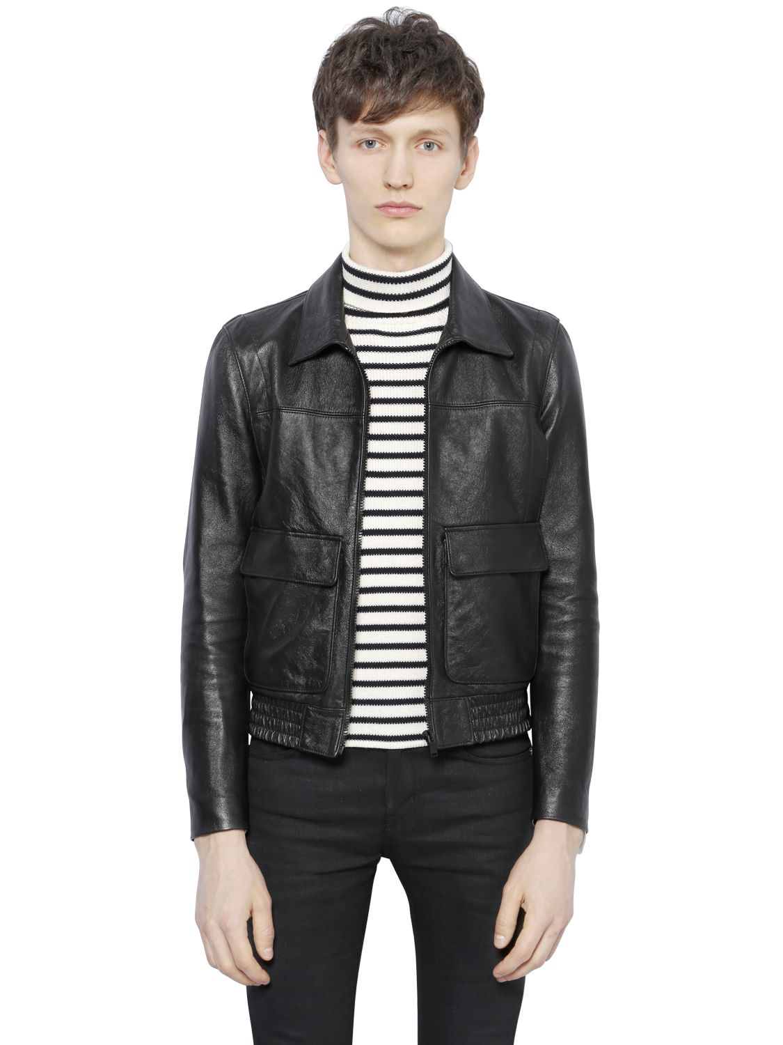 Saint Lau Nappa Leather Jacket In Black For Men Lyst Gallery