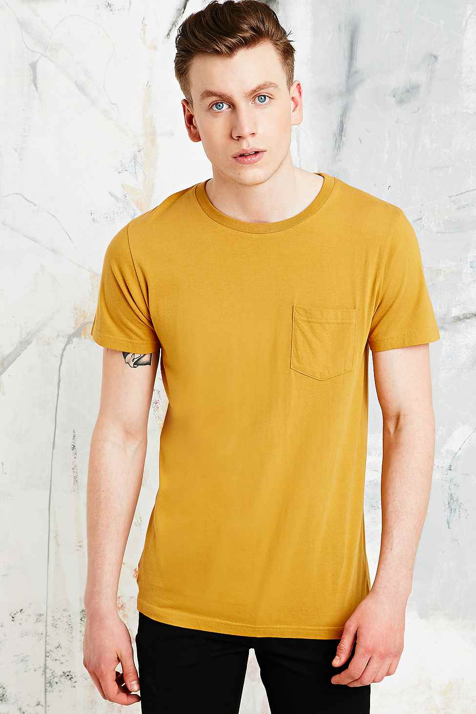 mustard yellow t shirt mens