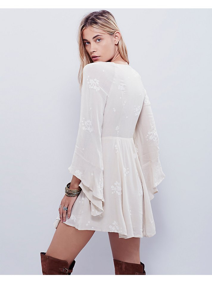 Free People Cotton Jasmine Embroidered Dress in Almond (Natural) - Lyst