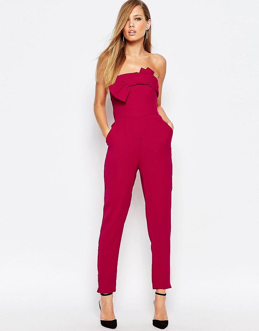 jumpsuit with bow front