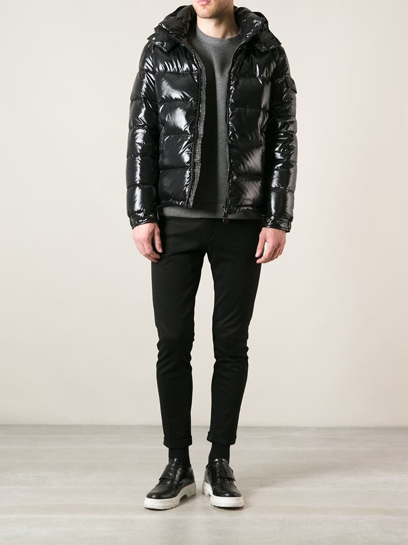 Moncler 'maya' Lacquered Jacket in Black for Men - Lyst