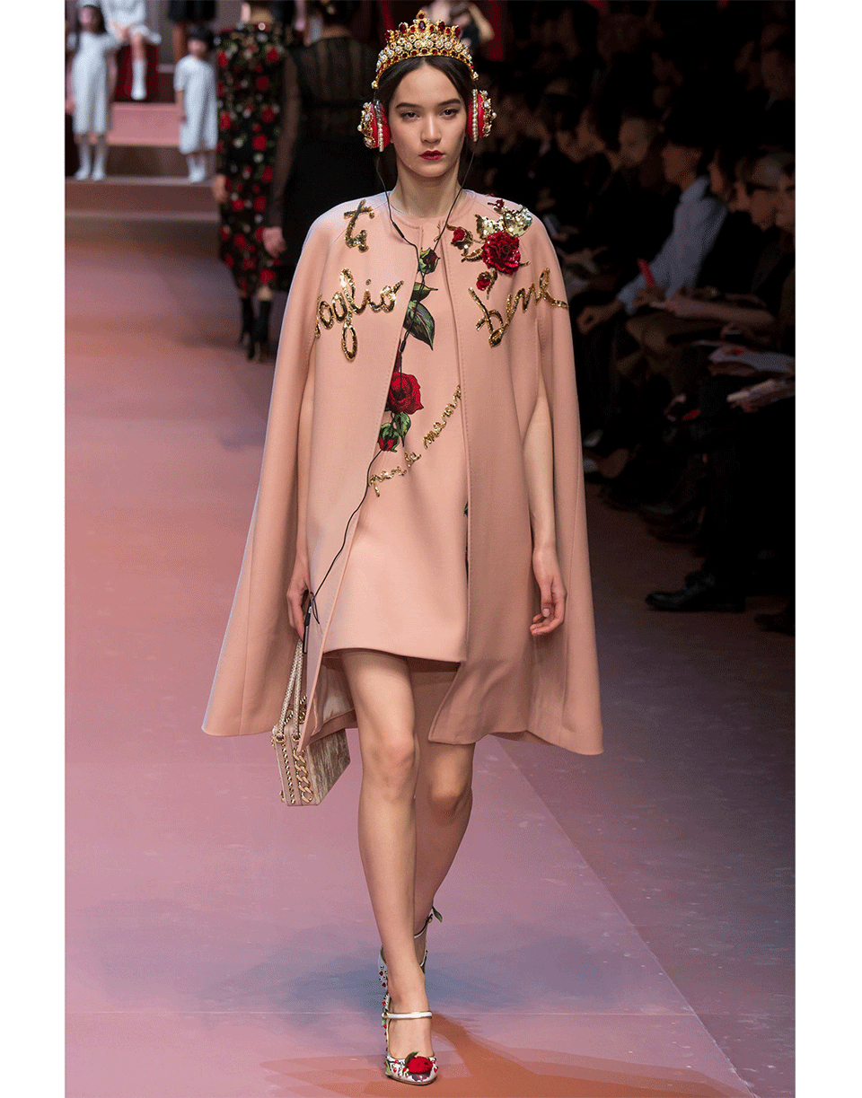 dolce and gabbana pink rose dress