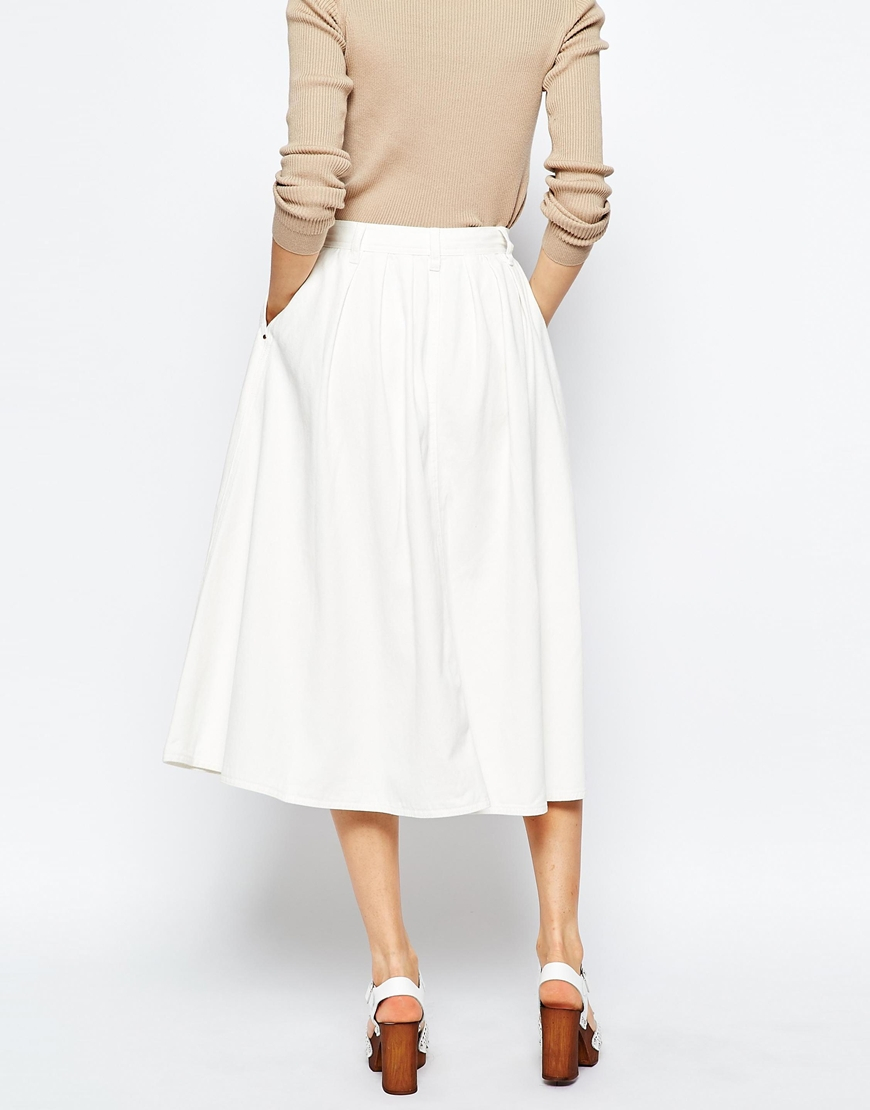 high waisted midi skirt a line