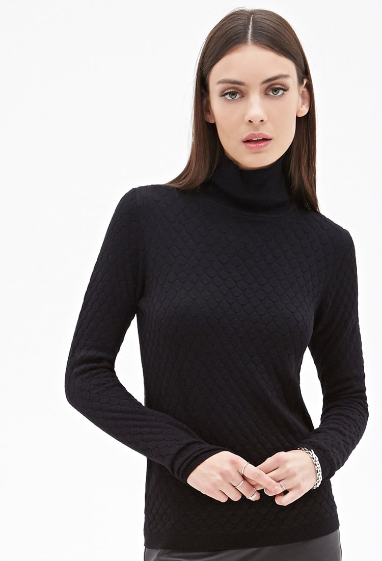 Forever 21 Geo Knit Turtleneck Sweater 