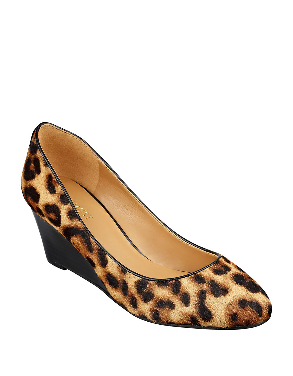 Nine West I Spy Leopard-Print Calf Hair Wedges in Animal (Leopard ...