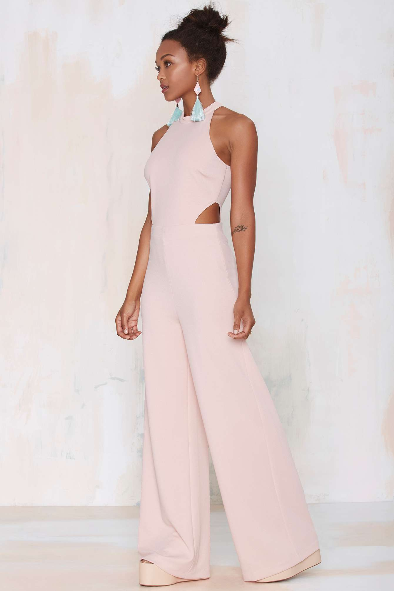 Nasty Gal Jeslina Cutout Jumpsuit in Pink | Lyst