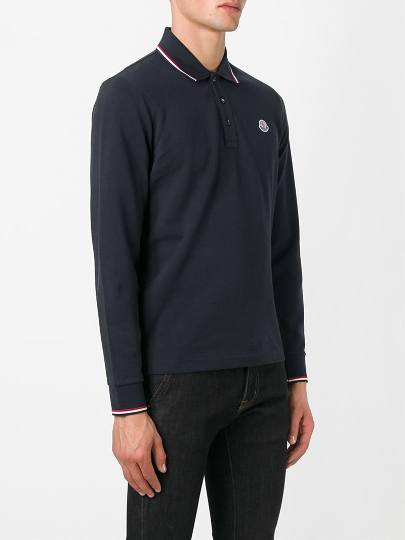 moncler long sleeve polo mens