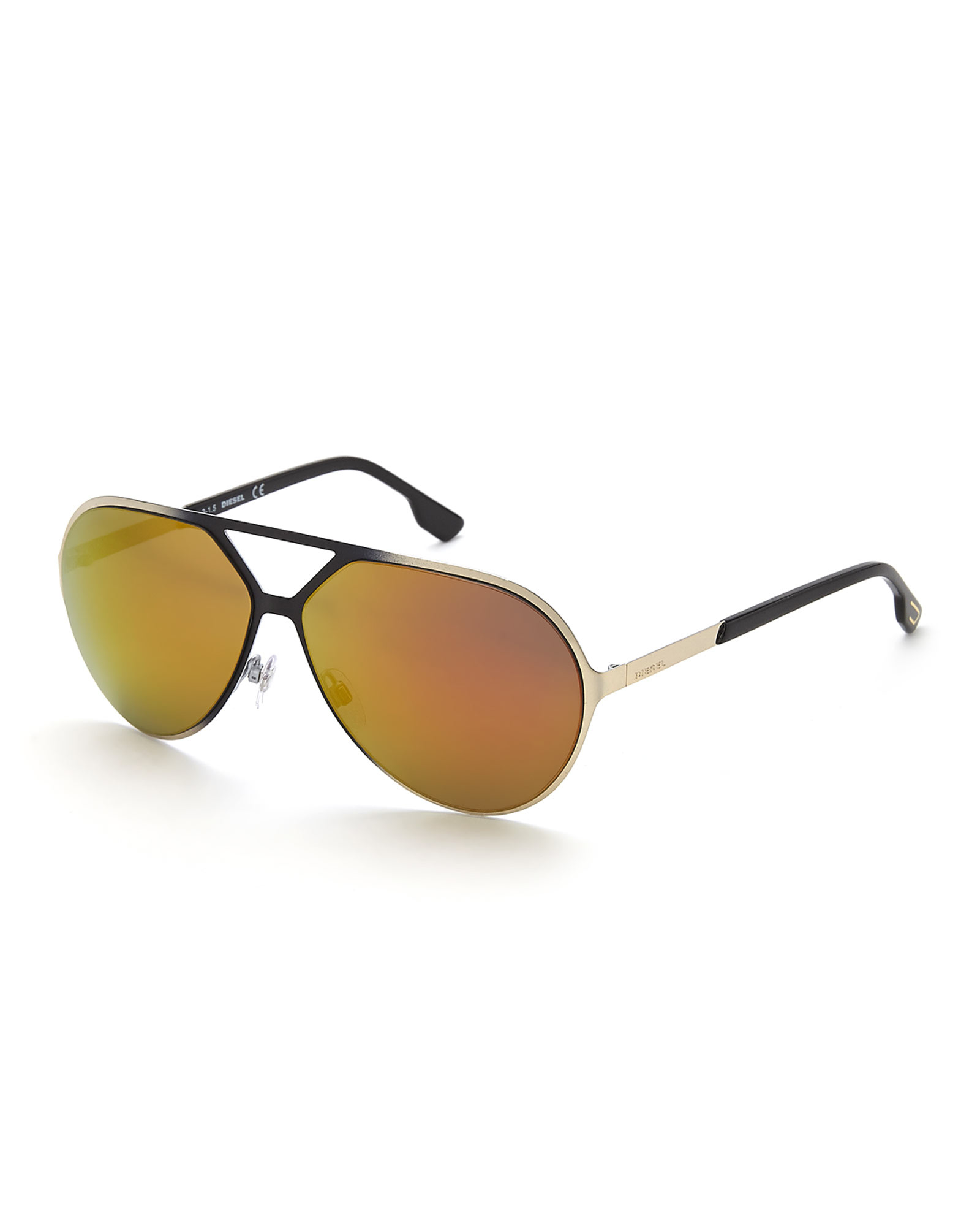 Diesel Light Gold-Tone Dl0114 Aviator Sunglasses in ...