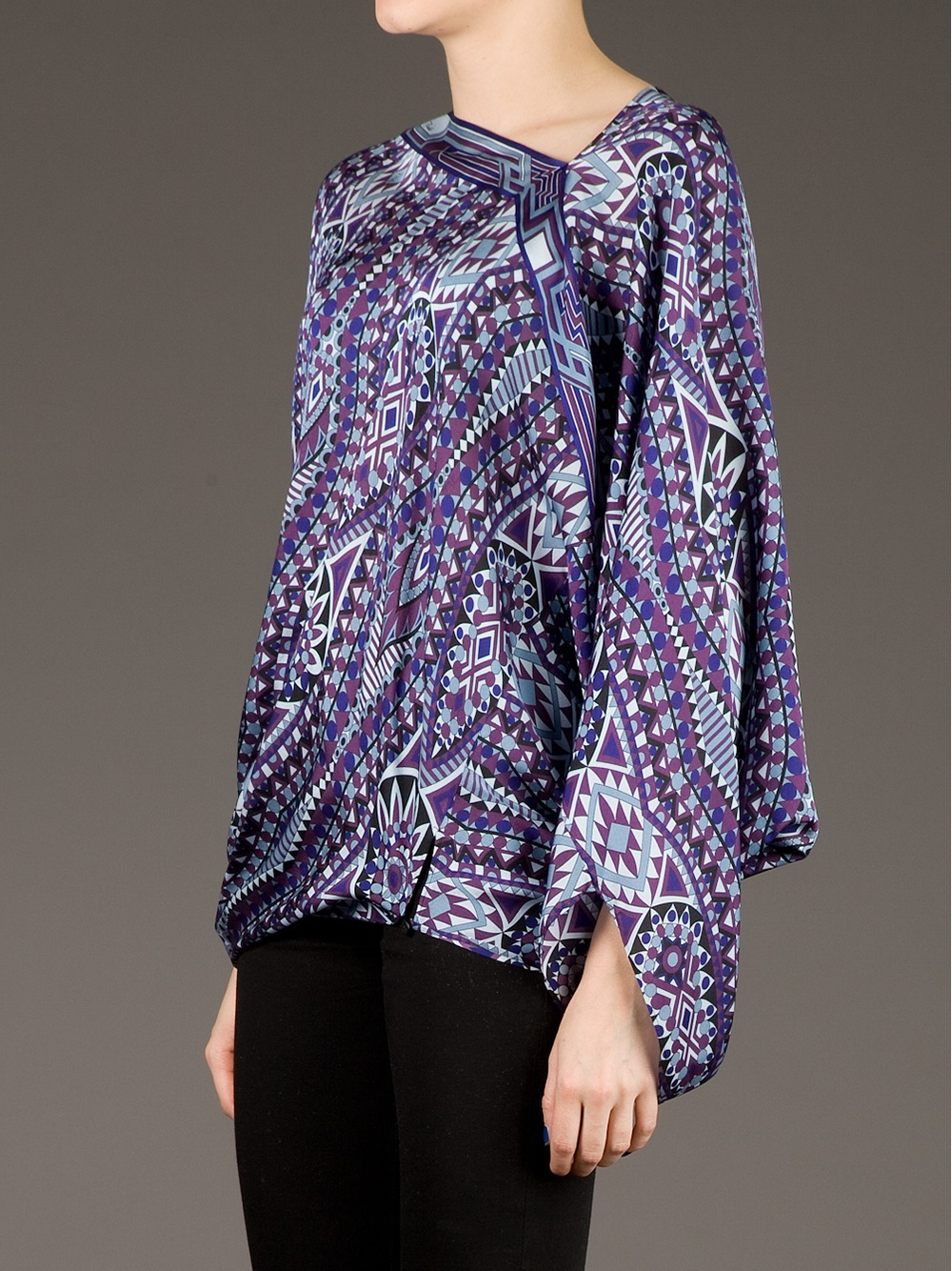 Emilio Pucci Poncho Style Blouse in Pink & Purple (Blue) - Lyst
