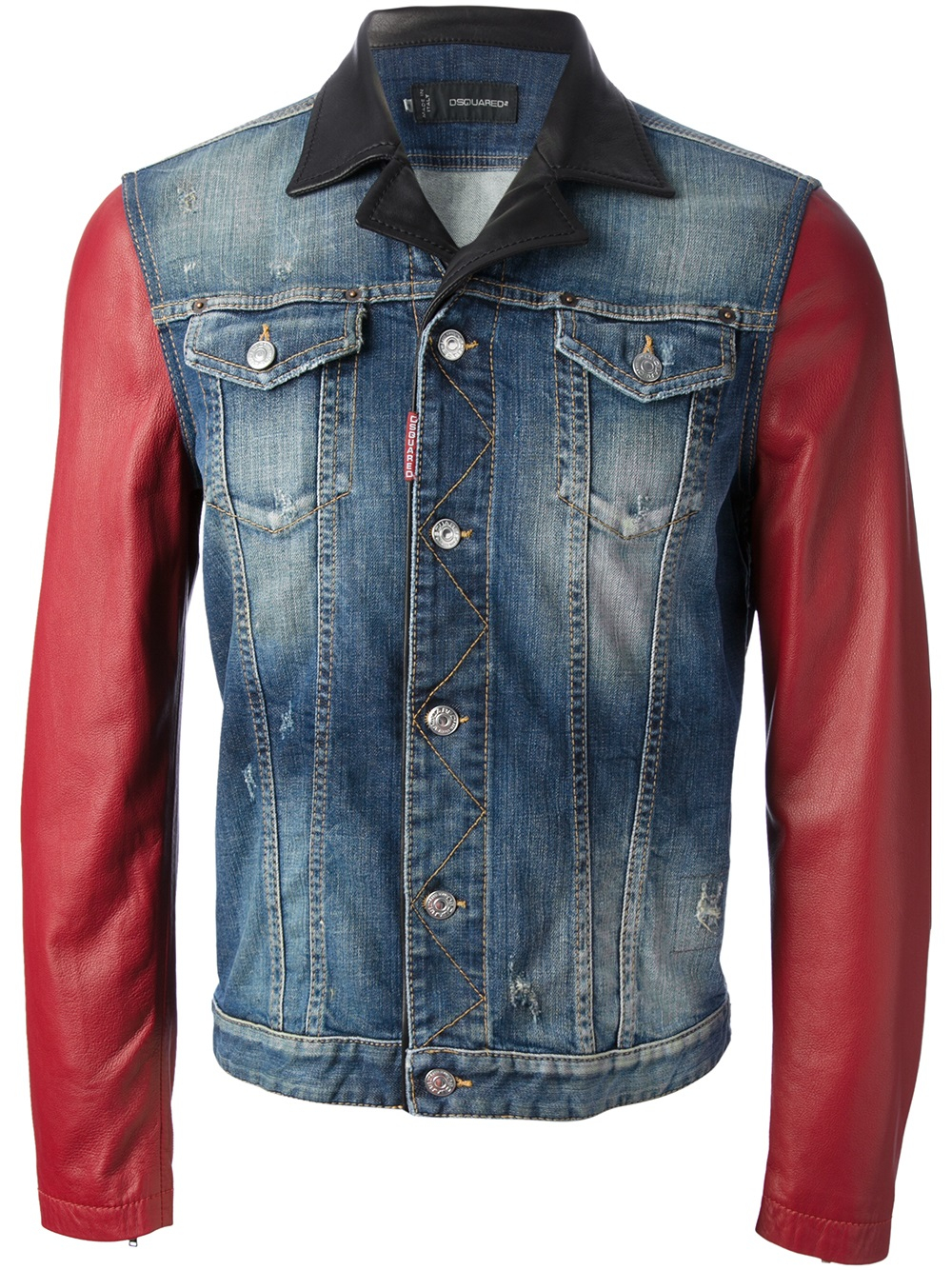 DSquared² Contrast Sleeve Denim Jacket in Blue for Men - Lyst
