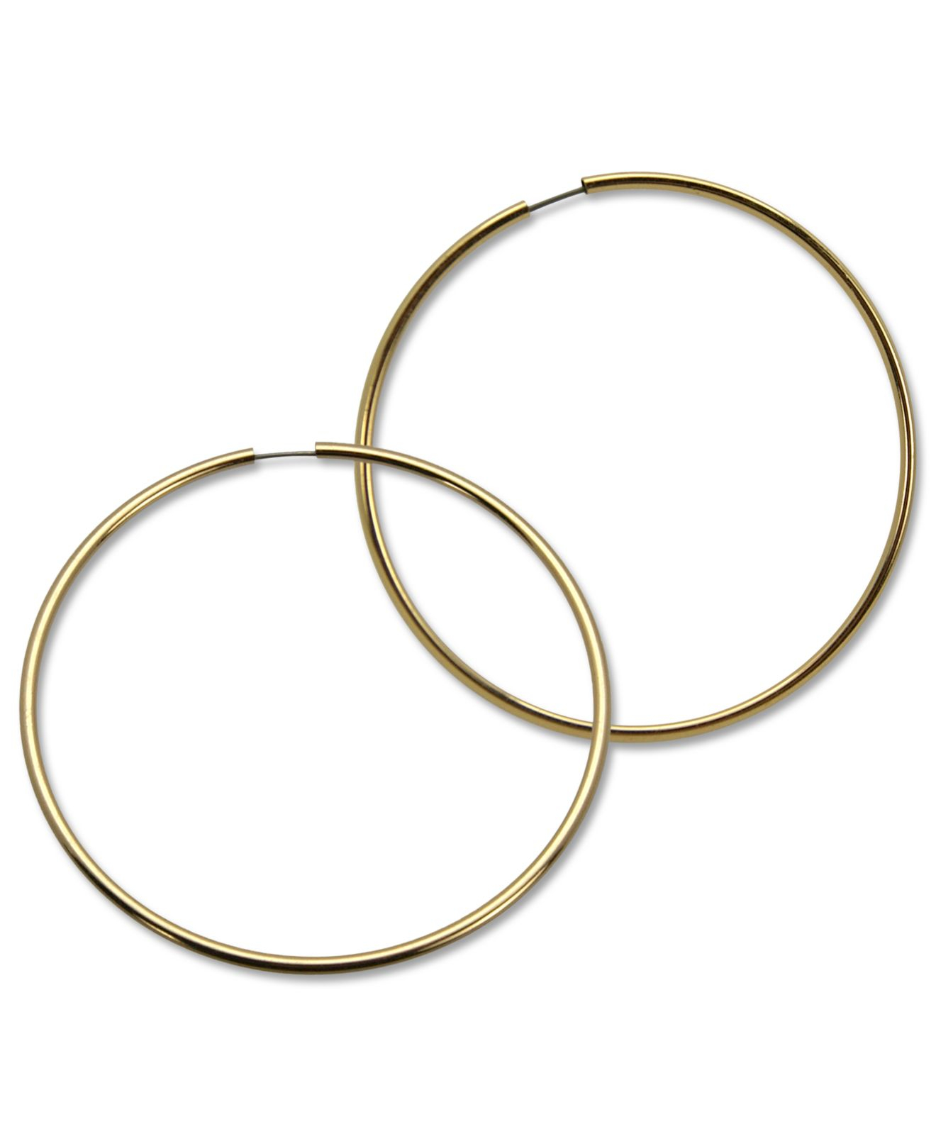Lyst Guess Gold Tone Large Endless Hoop Earrings In Metallic Gallery