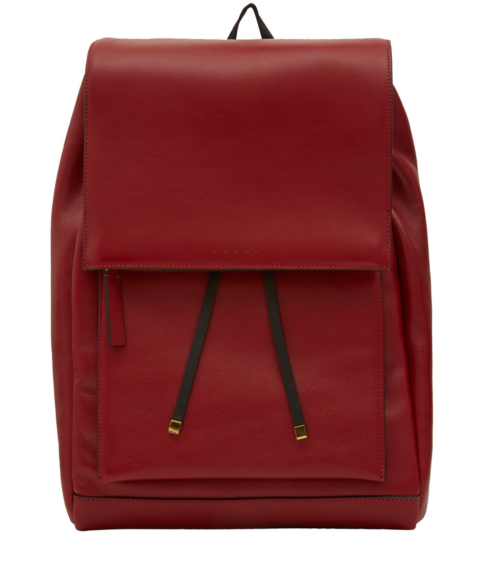 Lyst - Marni Red Leather Backpack in Red for Men