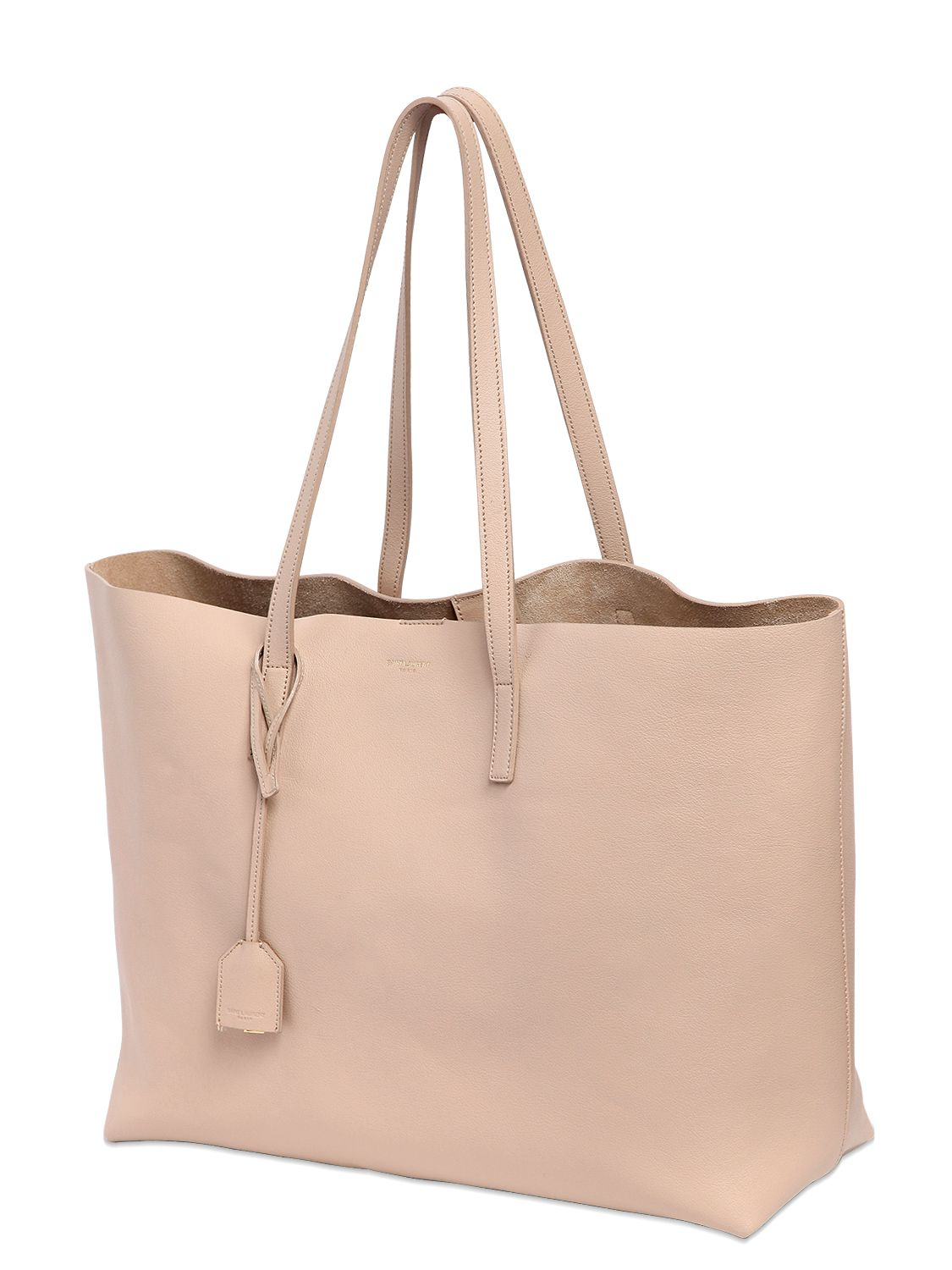 Saint Laurent Soft Leather Tote Bag in Beige (Natural) - Lyst
