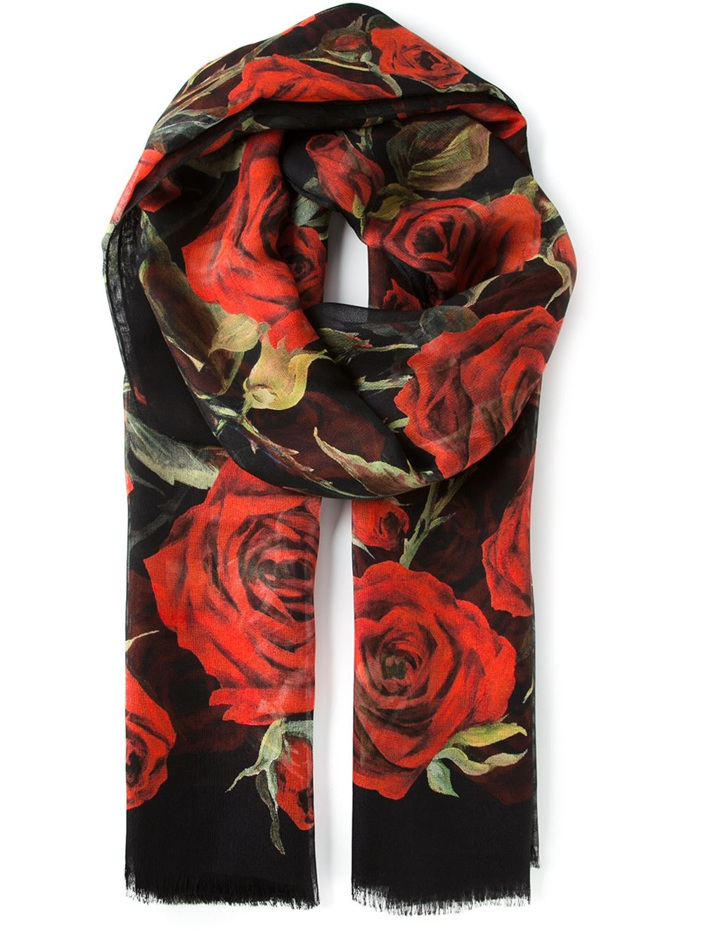 Womens Accessories Scarves and mufflers Dolce & Gabbana Rose-print Twill Headscarf 