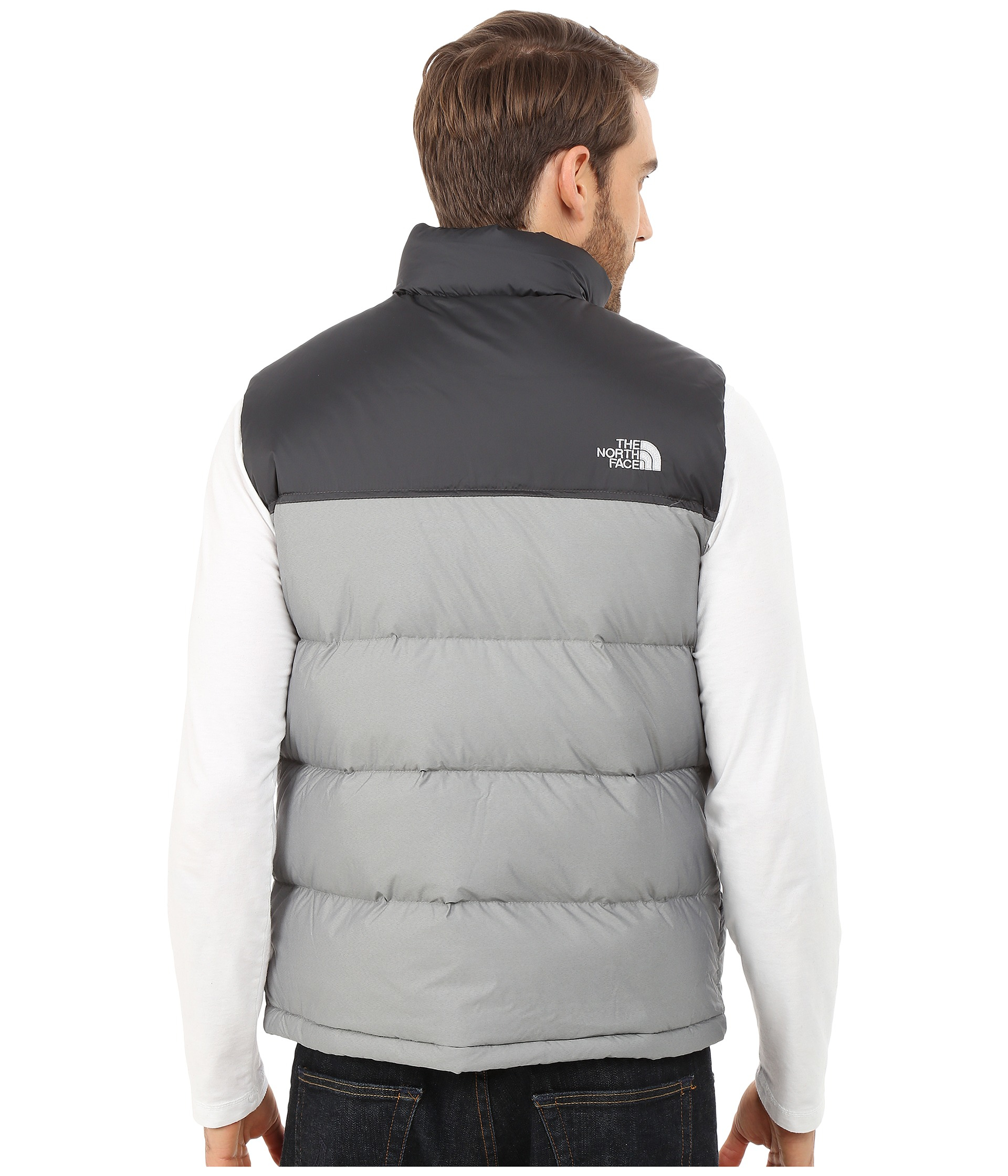 The North Face Nuptse Vest in Gray for Men | Lyst