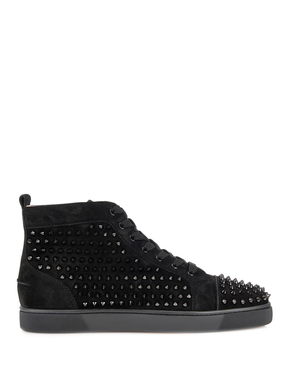 Christian Louboutin Louis Spikes High-top Trainers in Black for Men - Lyst