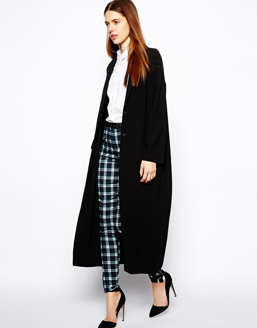 Asos Duster Coat in Black Lyst