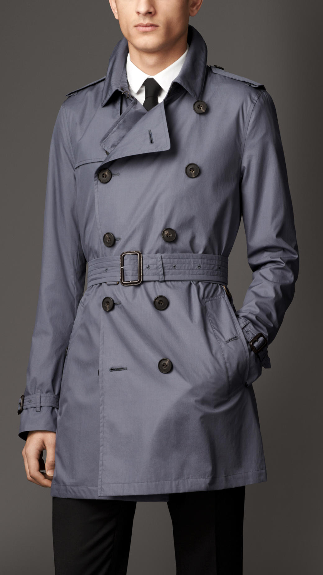 Lyst - Burberry Midlength Lambskin Detail Parachute Cotton Trench Coat ...