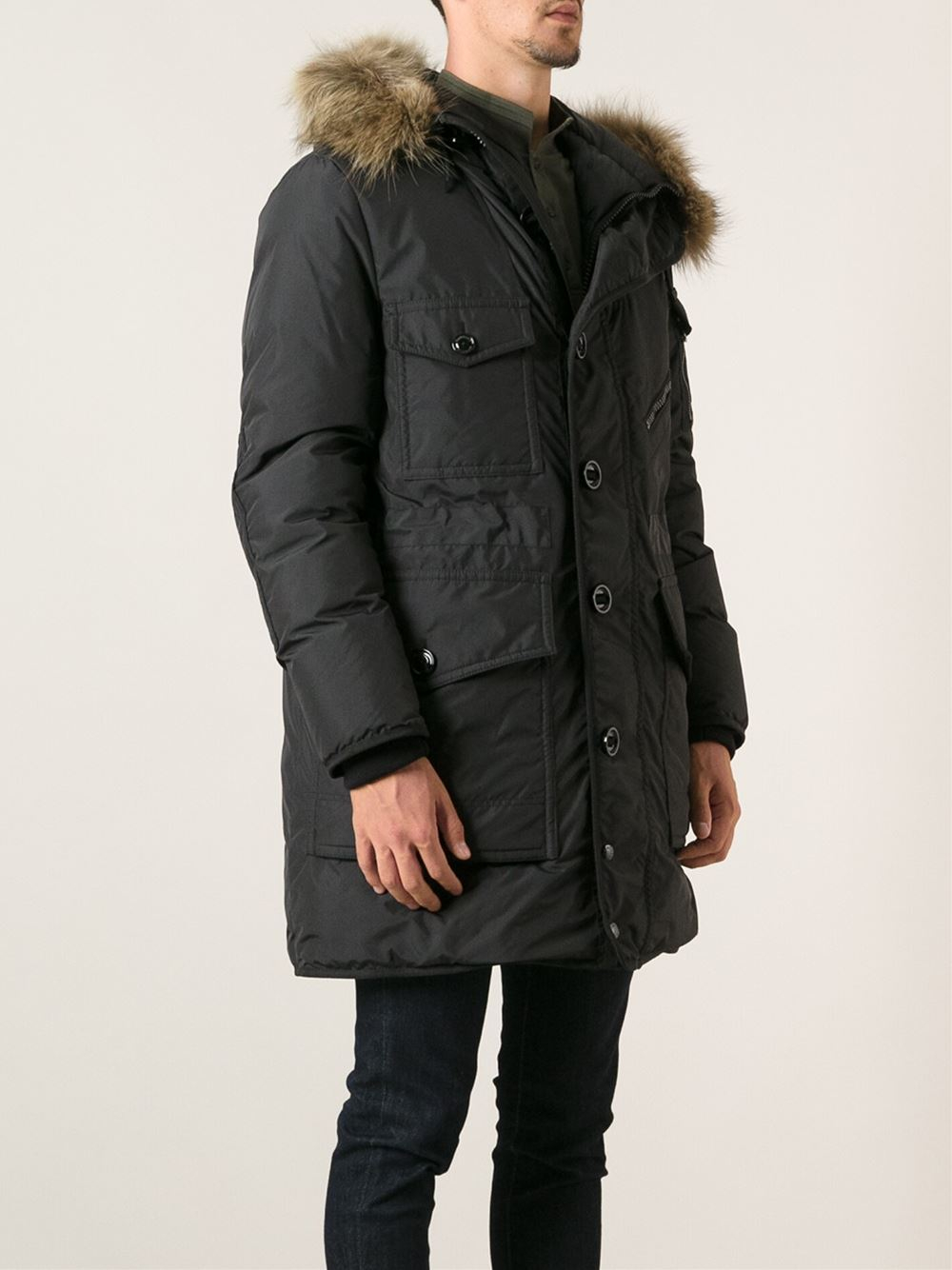 black padded parka jacket
