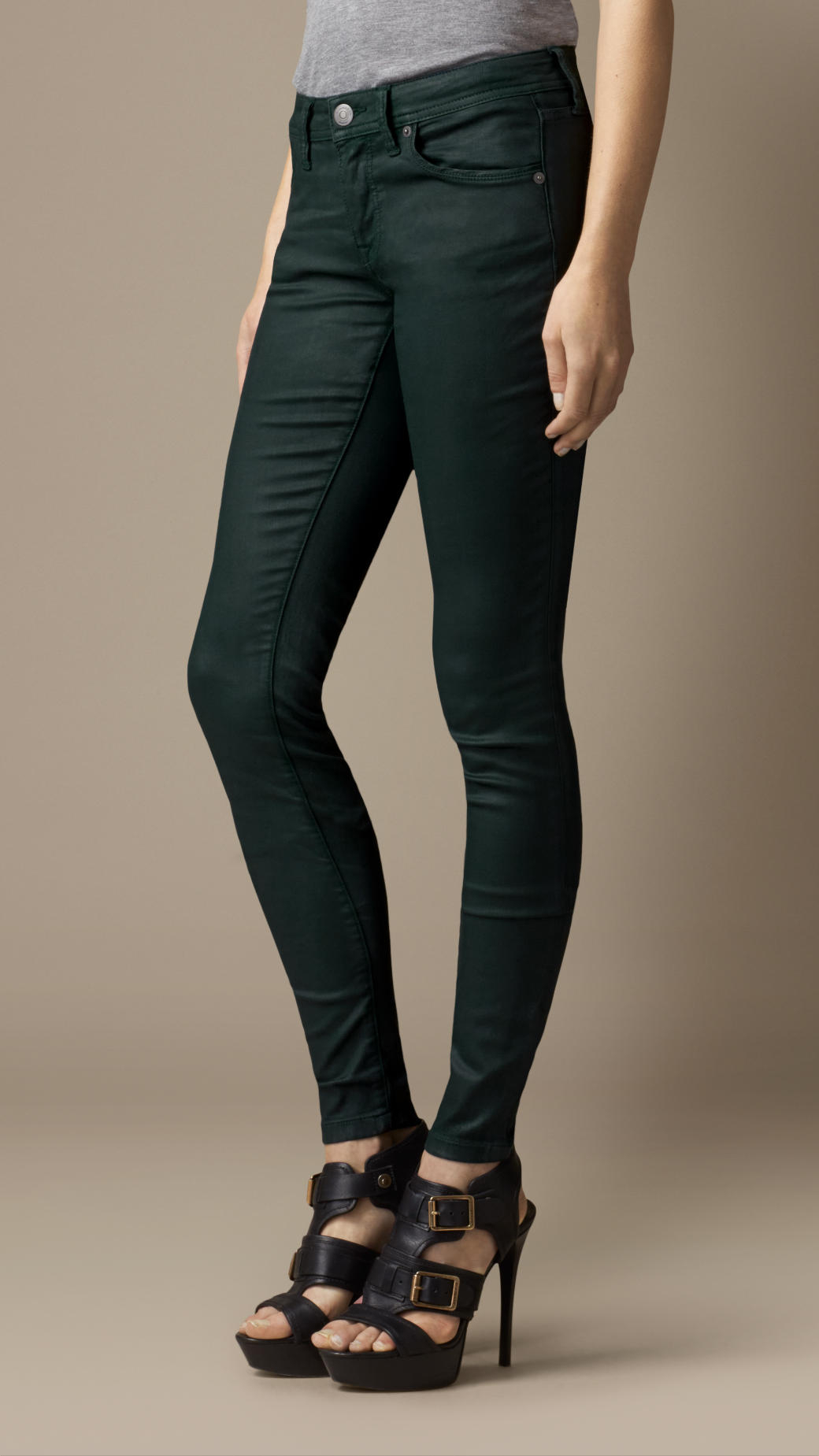 wax coated jeans womens