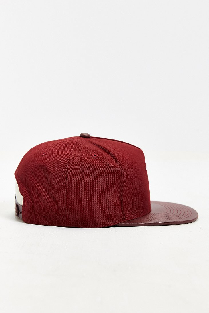 Stussy World Tour Snapback Hat in Maroon (Red) for Men | Lyst