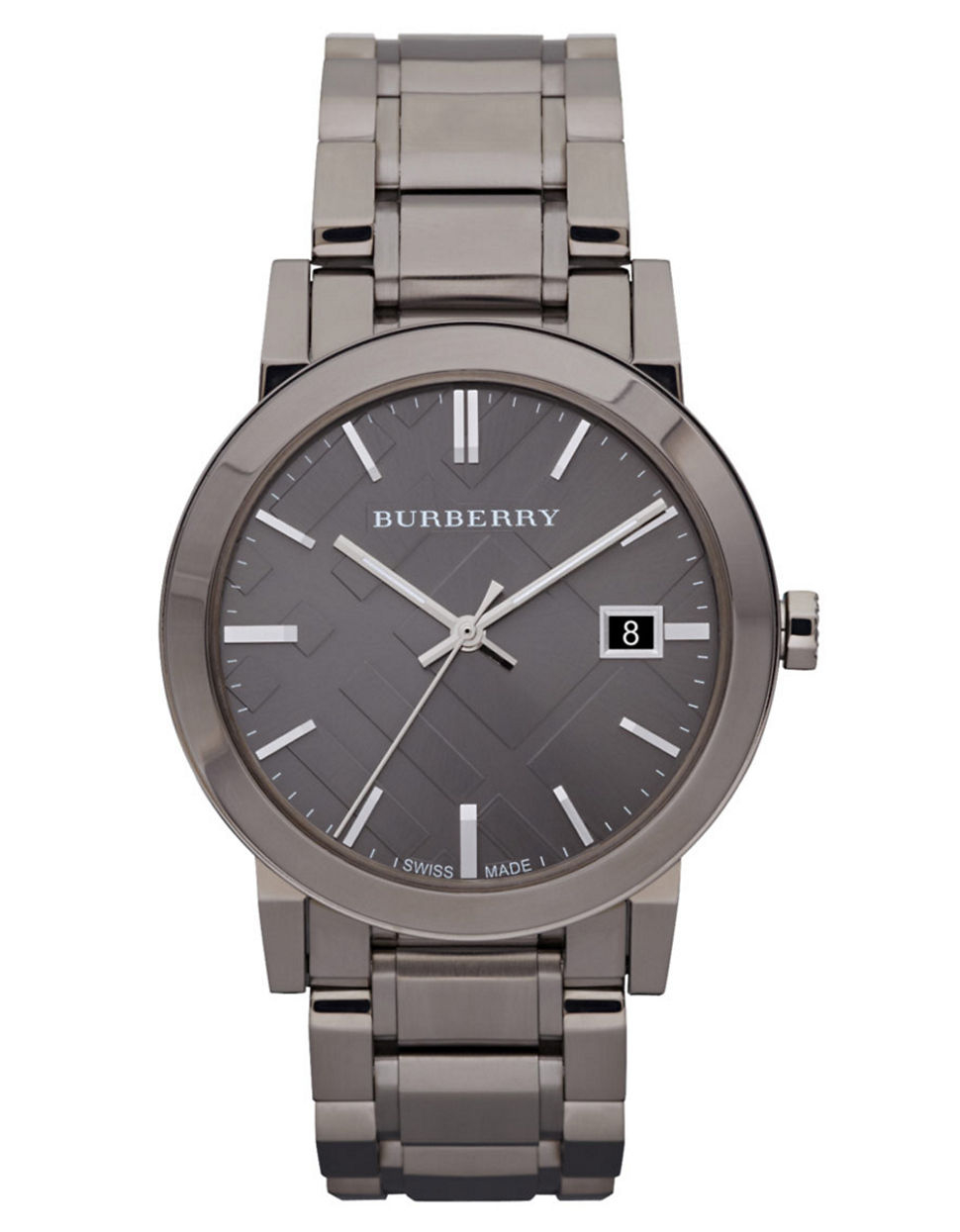 Burberry Mens Gunmetal Round Dial Watch in Metallic for Men Lyst