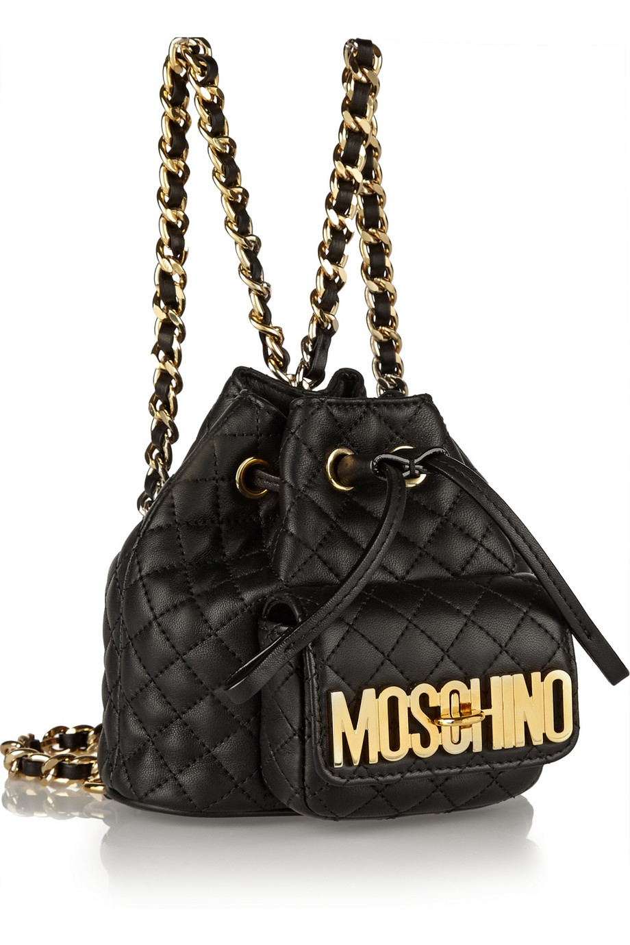 Moschino Quilted Mini Leather Backpack in Black Lyst