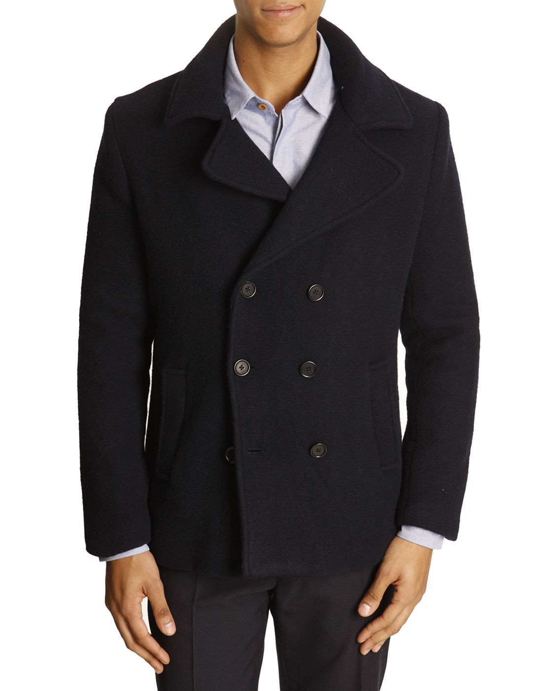 Gant rugger Scruffy Navy Blue Boiled Wool Pea-coat in Blue for Men ...