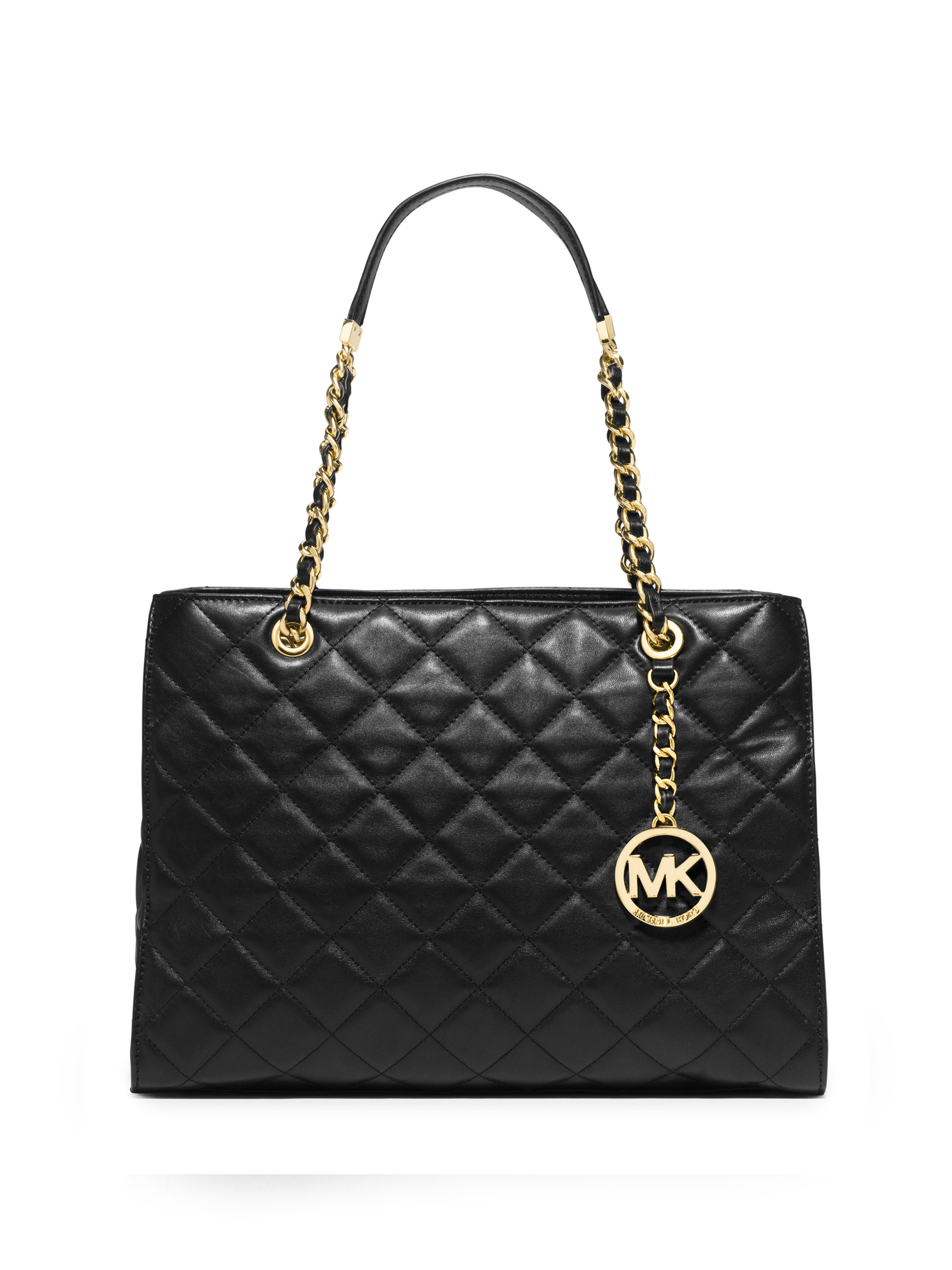 Lyst Michael Kors Susannah Large Quilted Leather Chain Gallery