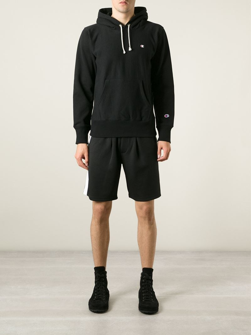 Download Champion Kangaroo Pocket Hoodie in Black for Men - Lyst