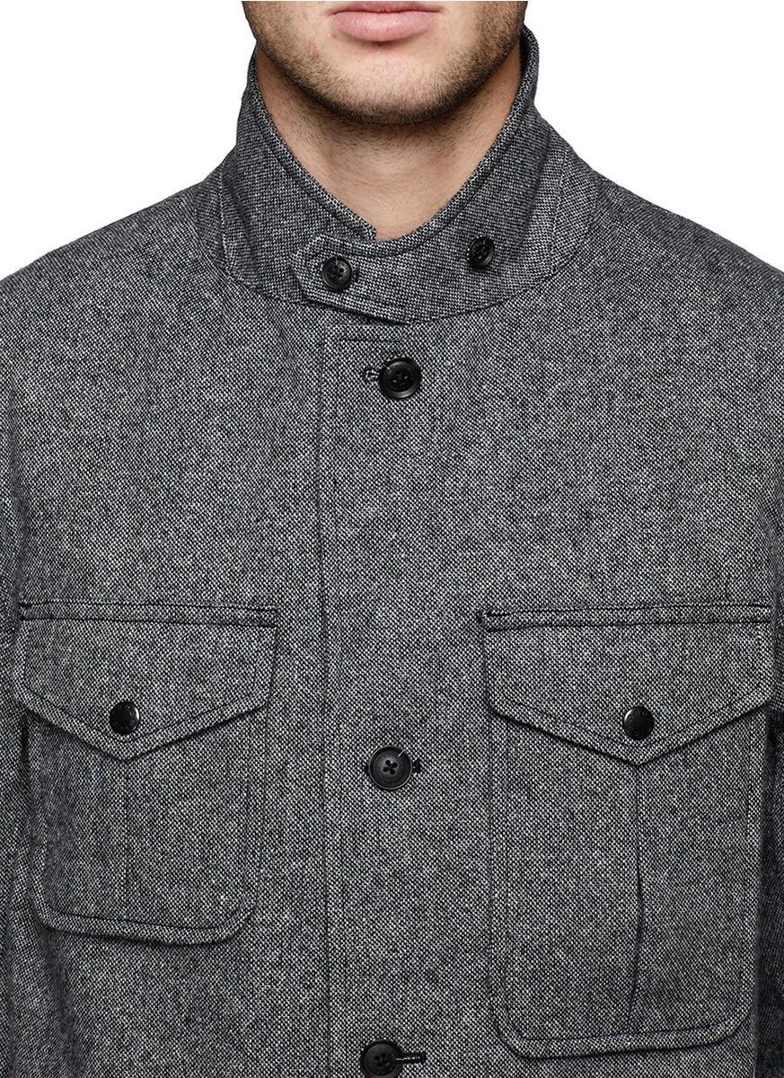 Nanamica Wool Blend Tweed Gore-tex® Coat in Grey (Gray) for Men - Lyst