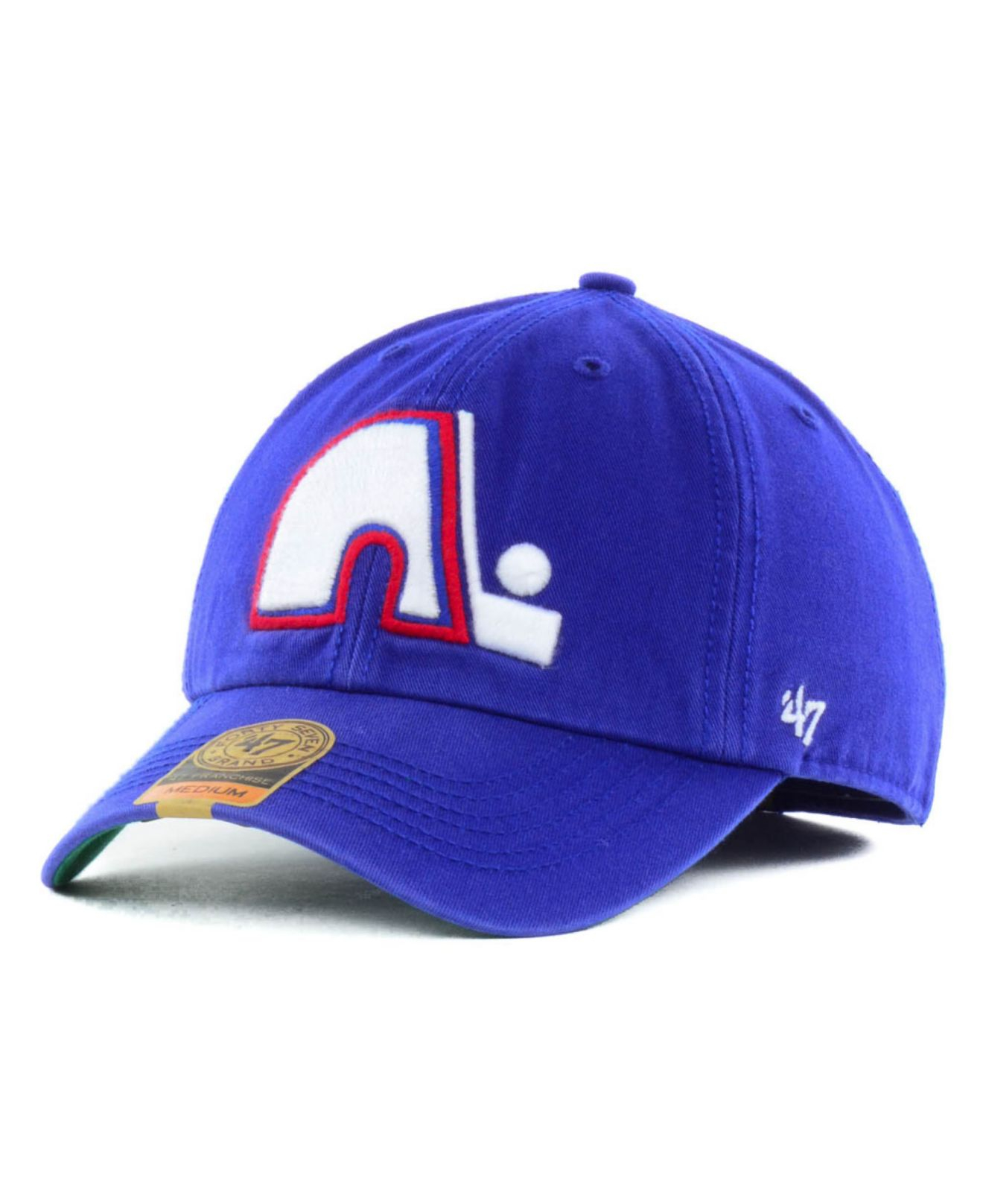 Quebec Nordiques NHL '47 Vintage Blue Sure Shot Captain Hat Cap Adult  Adjustable Snapback