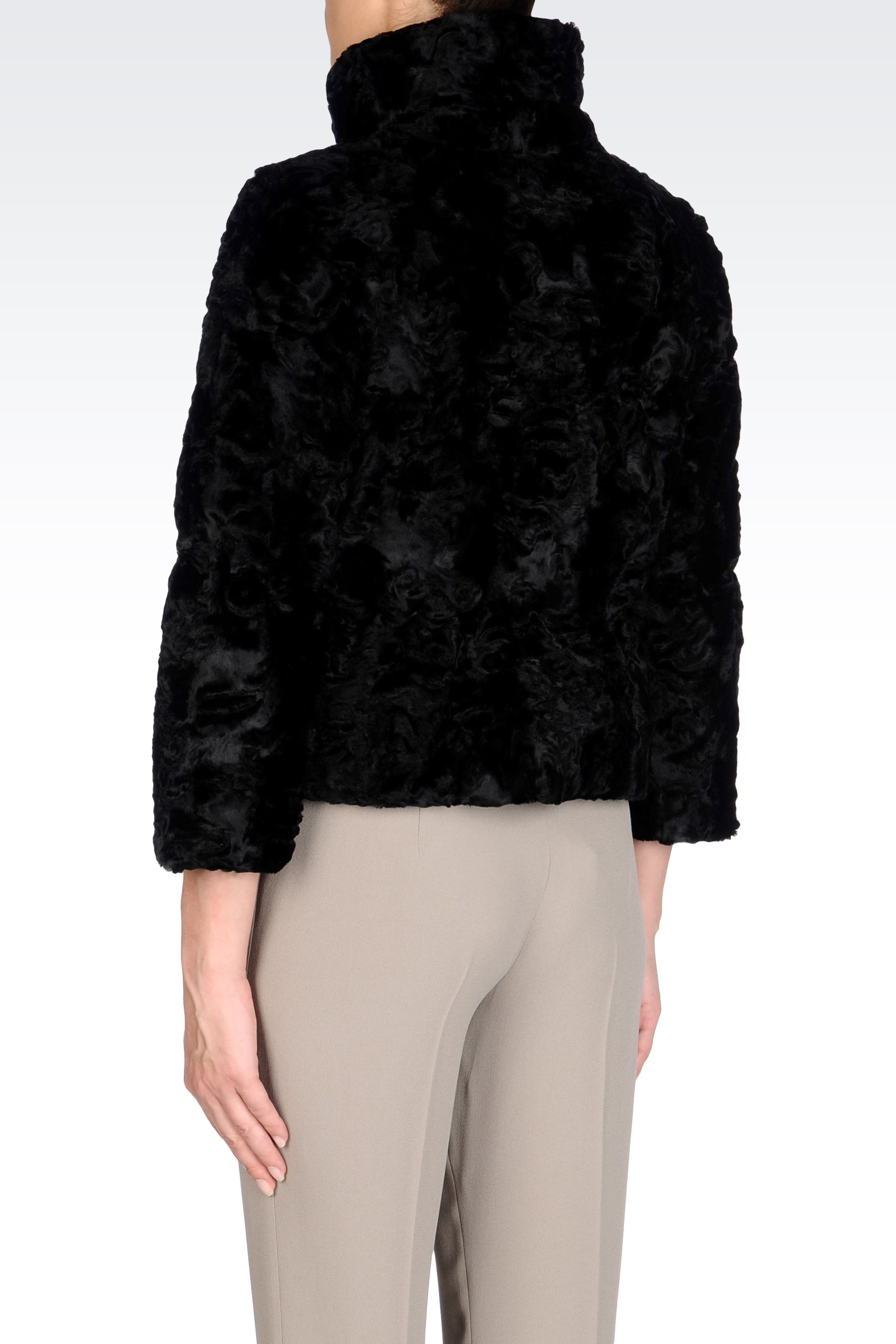 armani faux fur coat