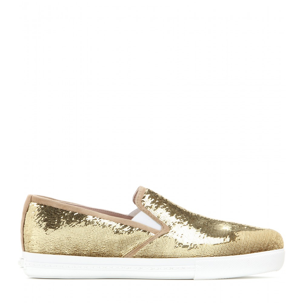 sequin slip on sneakers