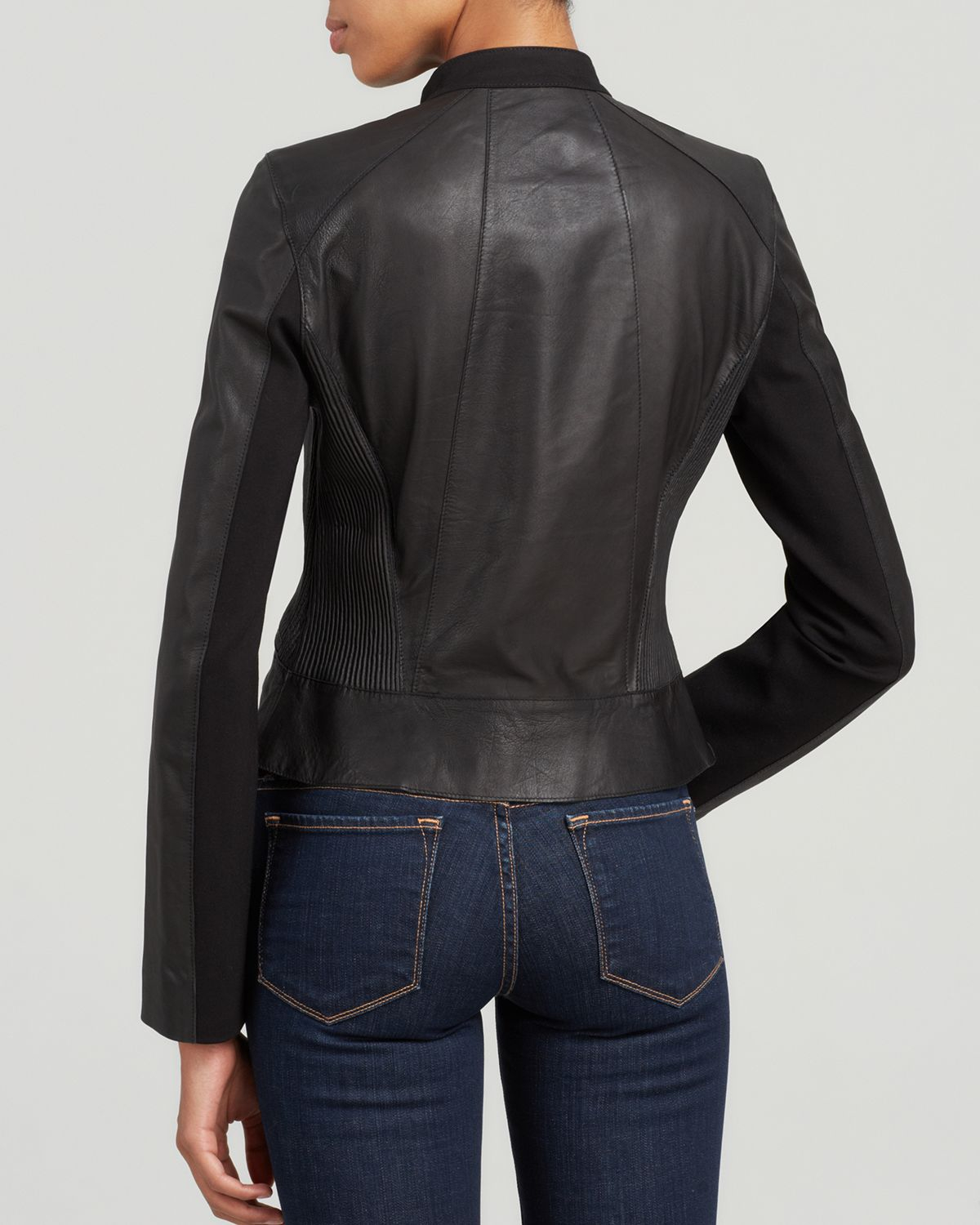 T Tahari Oriana Leather Jacket In Black Lyst Gallery