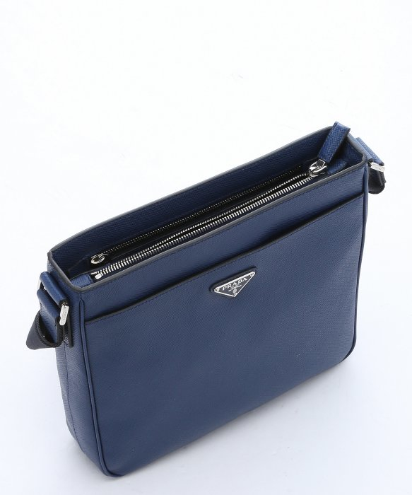 Prada Blue Saffiano Leather Messenger Bag in Blue for Men | Lyst  