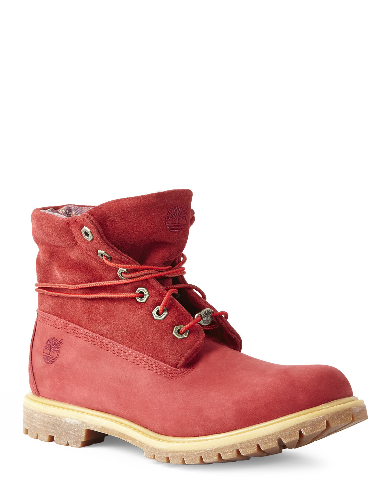 red white timberland boots