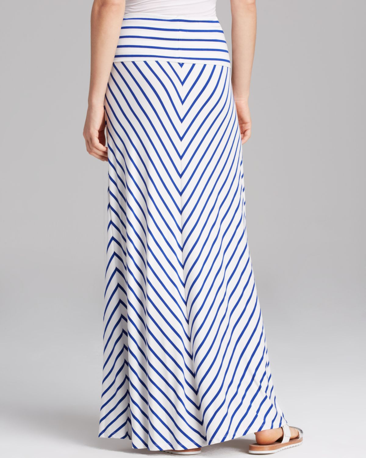 Blue And White Maxi Skirt - Skirts