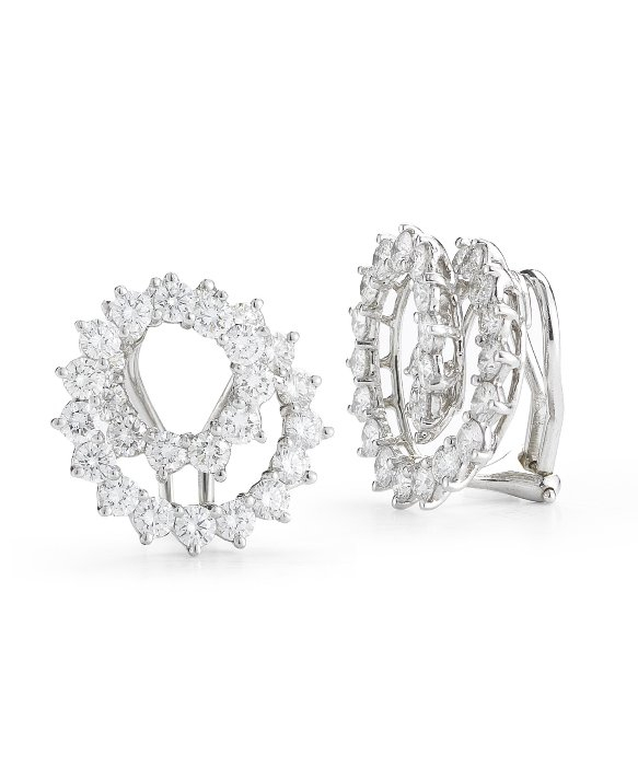 Lyst Tiffany Co Pre Owned Spiral Earrings With Diamonds In Be Inspired