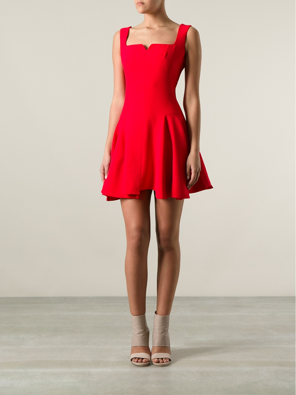 【Alexander McQueen】lace-trimmed sleeveless midi dress McQueen Lace Inset Sleeveless Satin Midi Dress | Neiman Marcus