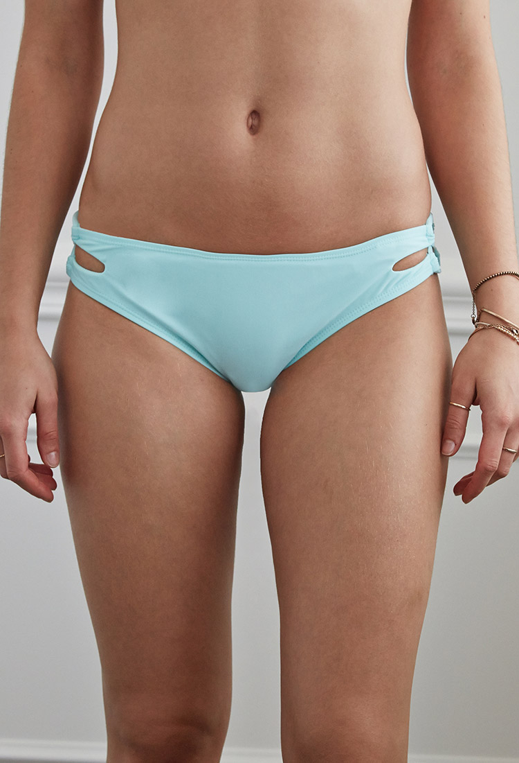Lyst Forever 21 Peekaboo Cutout Bikini Bottoms in Green