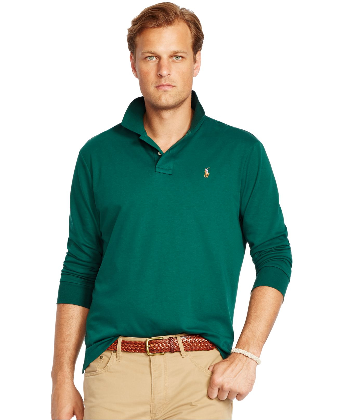 Polo ralph lauren Big And Tall Long-sleeved Pima Soft-touch Polo Shirt ...