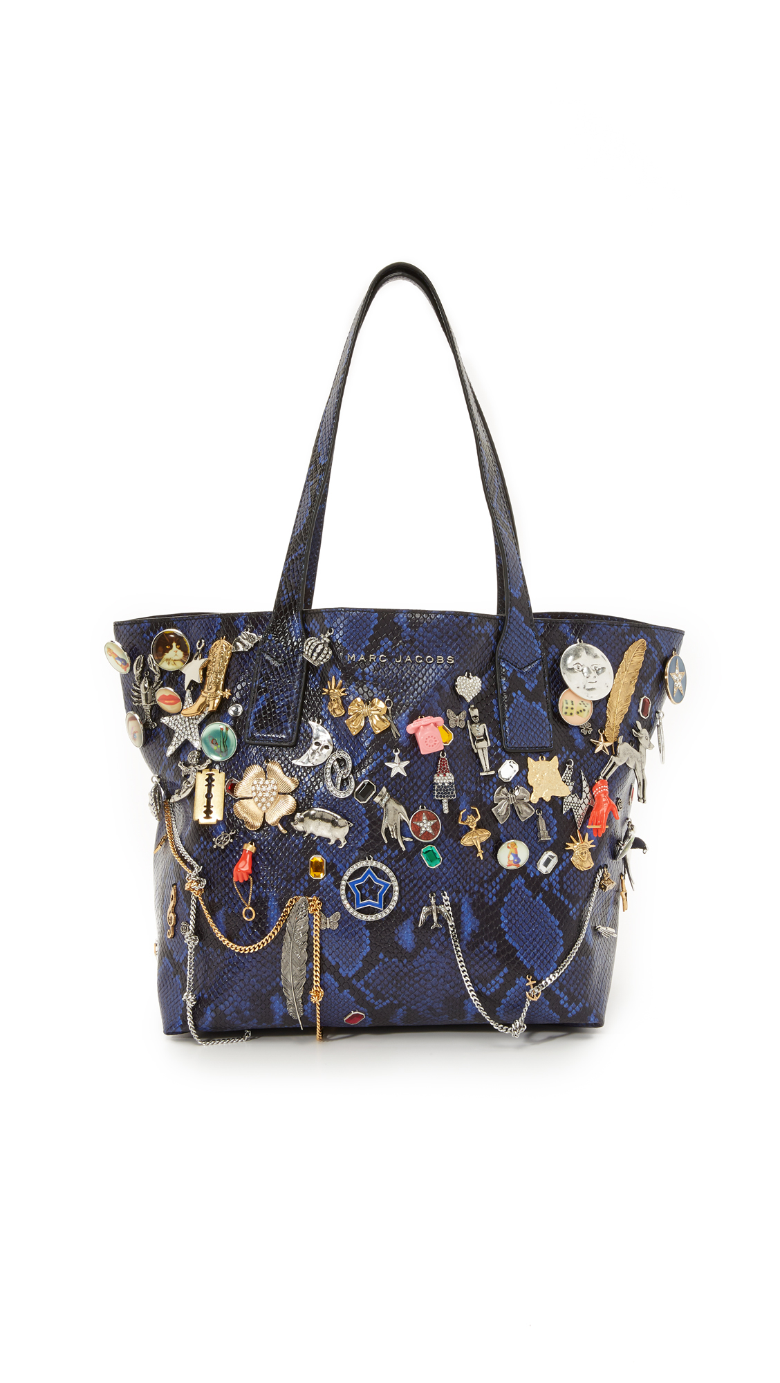 Marc Jacobs Leather Medium Wingman Embellished Shopping Bag in Blue - Lyst