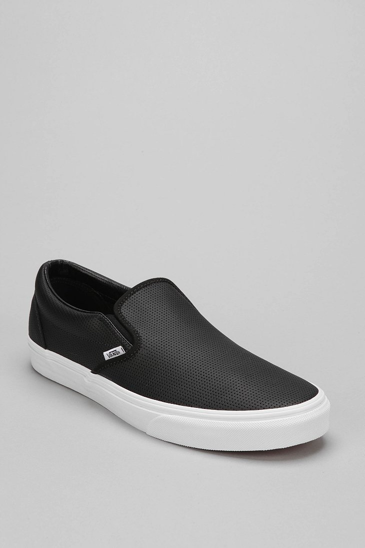 Vans Leather Slip-on Men's Sneaker in Black for Men | Lyst Canada