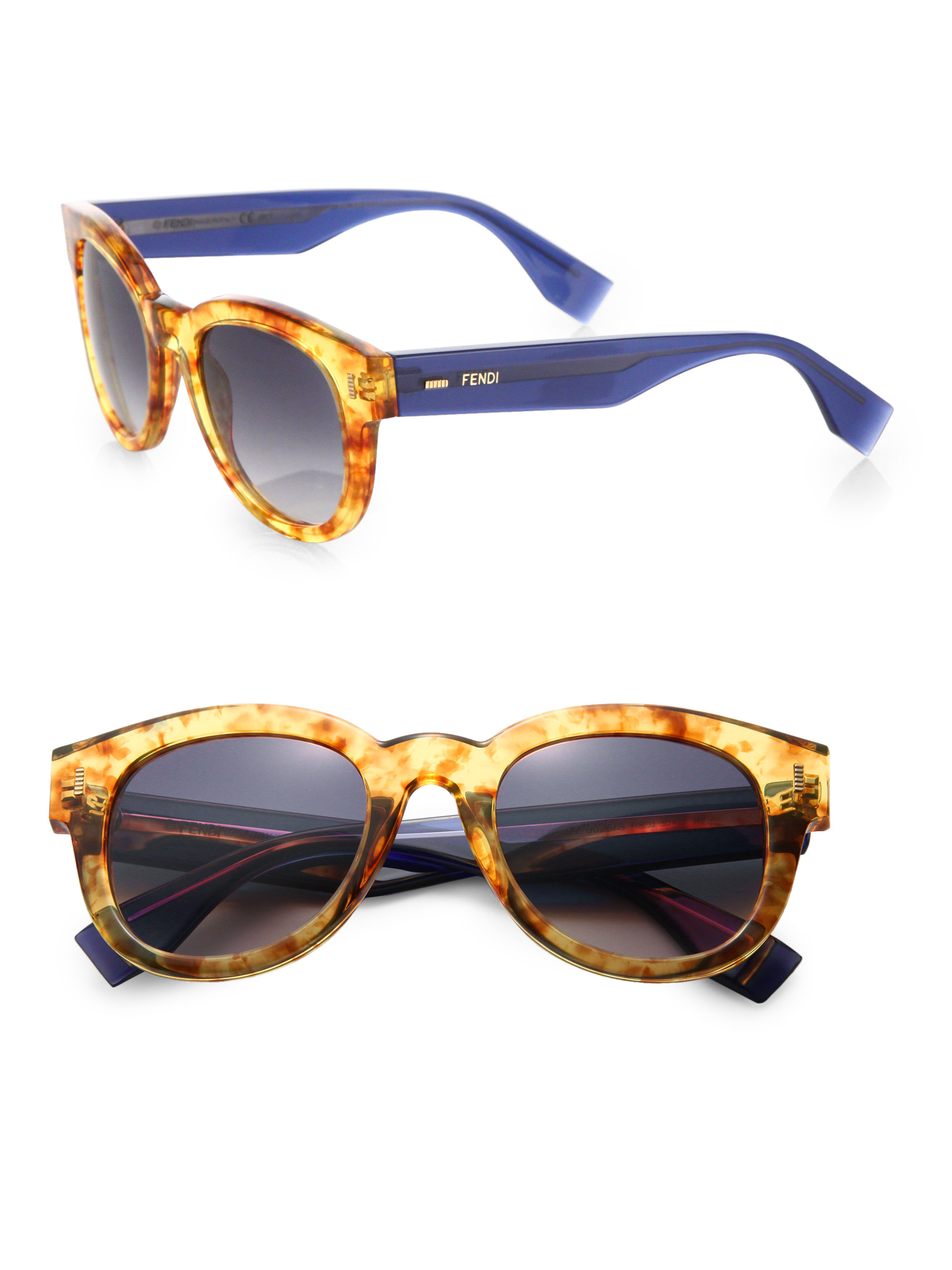 fendi square colorblock sunglasses
