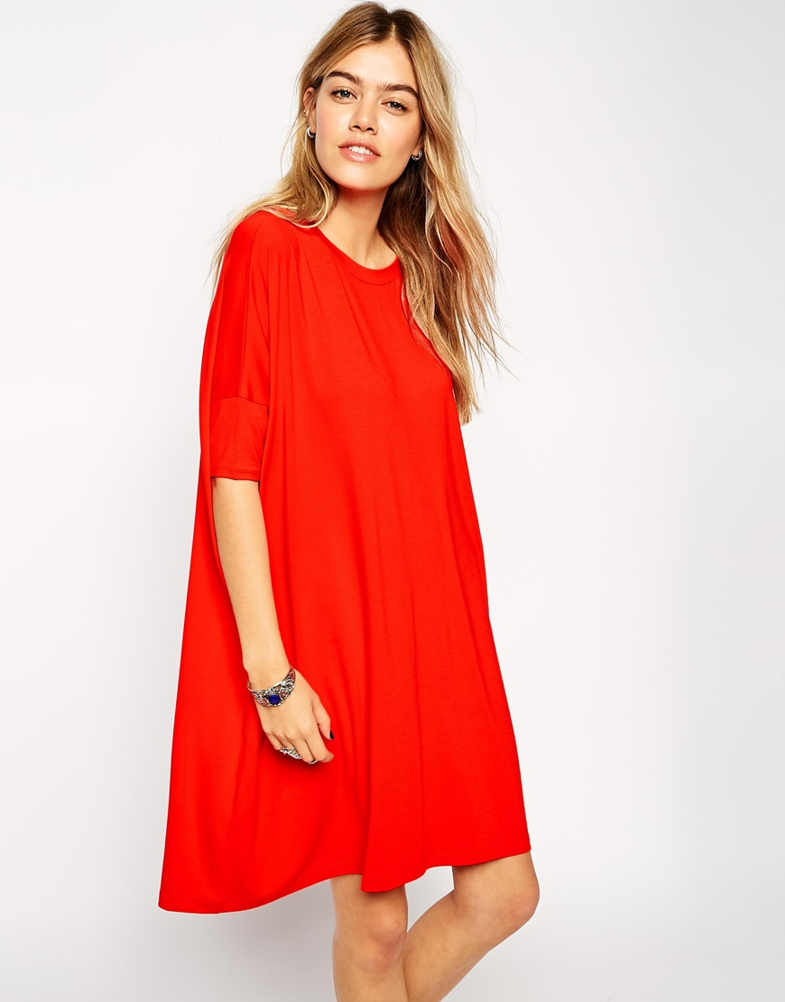 t shirt dress red