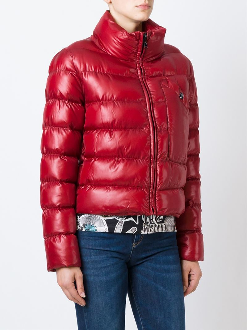 Love moschino Love-Motif Quilted Jacket in Red | Lyst