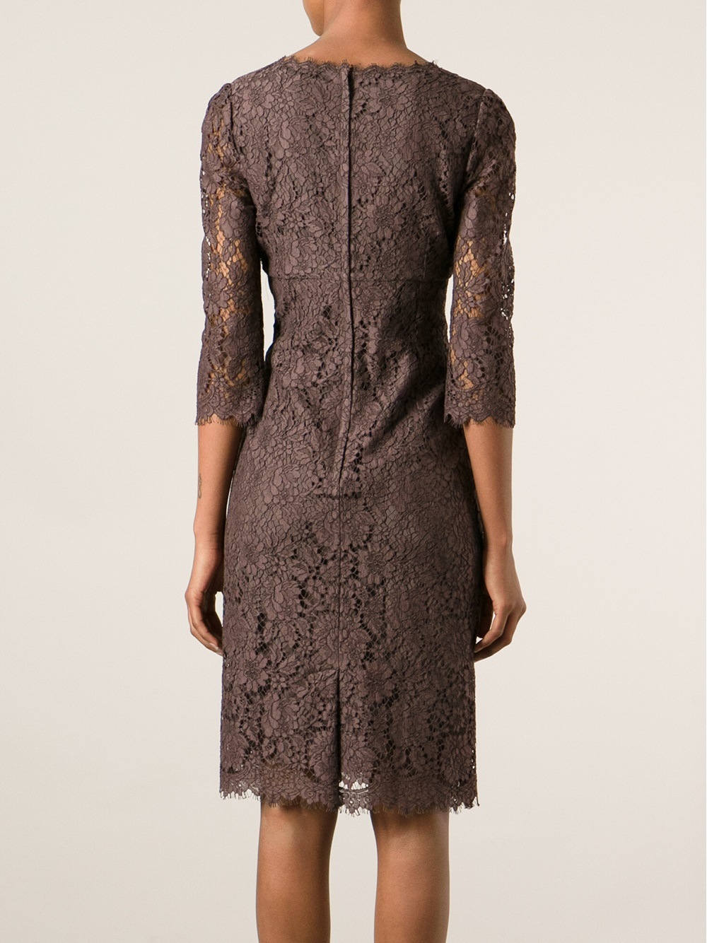 Dolce & Gabbana Lace Dress in Brown Lyst